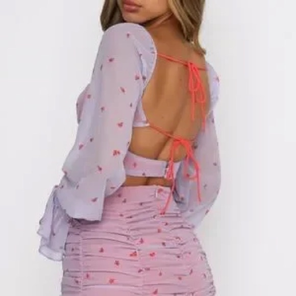 White Fox Boutique Lavender Floral Blouse - Picture 2 of 3